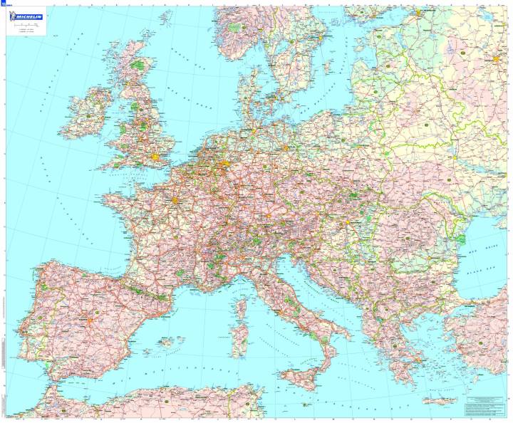 Carte routière de l'Europe
