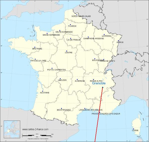 Distance Gap Musée de Grenoble sur la carte de France