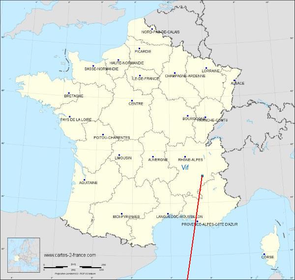 Distance Gap Vif sur la carte de France