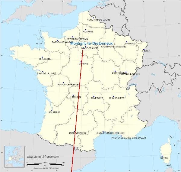 Distance Vallauris Saint-Quentin-en-Yvelines sur la carte de France