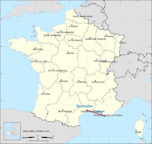 Distance La Ciotat Montpellier sur la carte de France