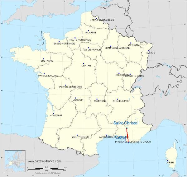 Distance La Ciotat Sault Saint-Christol Airport sur la carte de France
