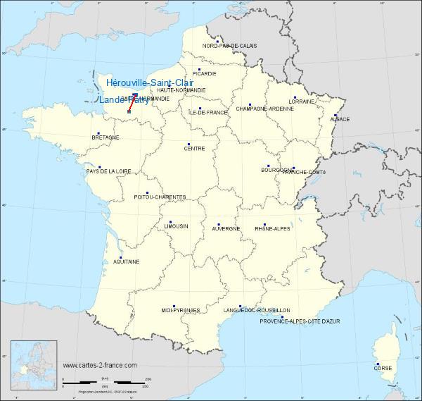 Distance Hérouville-Saint-Clair Flers - Saint-Paul sur la carte de France