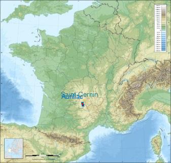 Distance entre de Aurillac et Saint-Cernin sur la carte de France