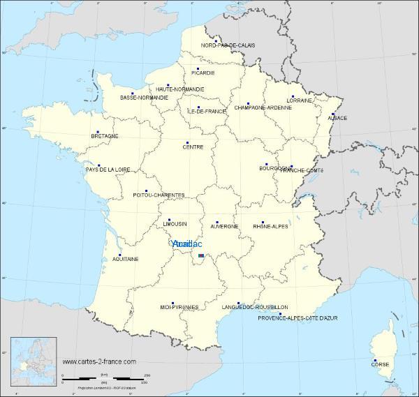Distance Aurillac Ytrac sur la carte de France