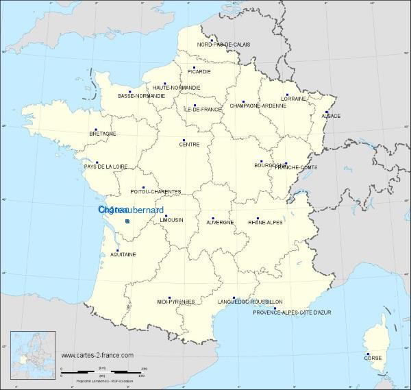 Distance Cognac Châteaubernard sur la carte de France