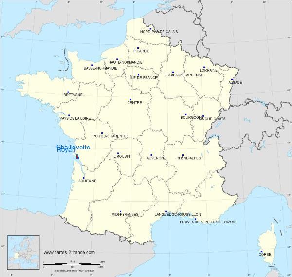 Distance Royan Chaillevette sur la carte de France