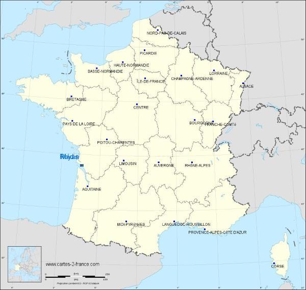 Distance Royan Royan – Médis Aerodrome sur la carte de France