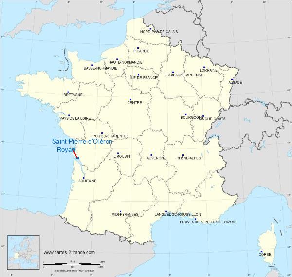Distance Royan Saint-Pierre-d'Oléron sur la carte de France