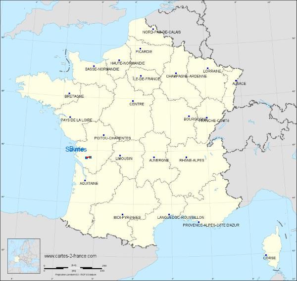 Distance Saintes Burie sur la carte de France