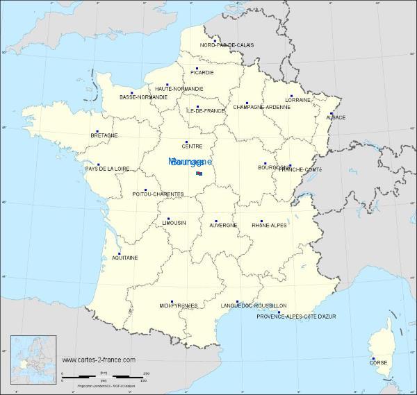 Distance Bourges Marmagne sur la carte de France