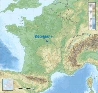 Distance entre de Bourges et Marmagne sur la carte de France