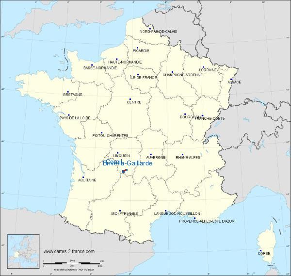 Distance Brive-la-Gaillarde Cornil sur la carte de France