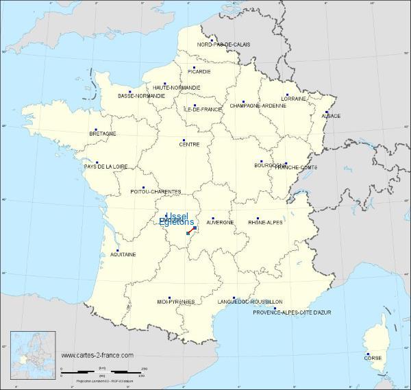 Distance Ussel Egletons sur la carte de France