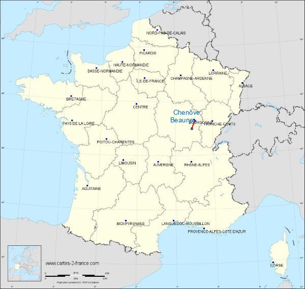 Distance Chenôve Beaune sur la carte de France