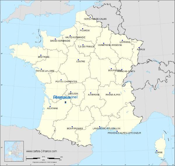 Distance Périgueux Champcevinel sur la carte de France