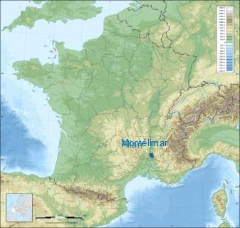 Distance entre de Montélimar et Allan sur la carte de France