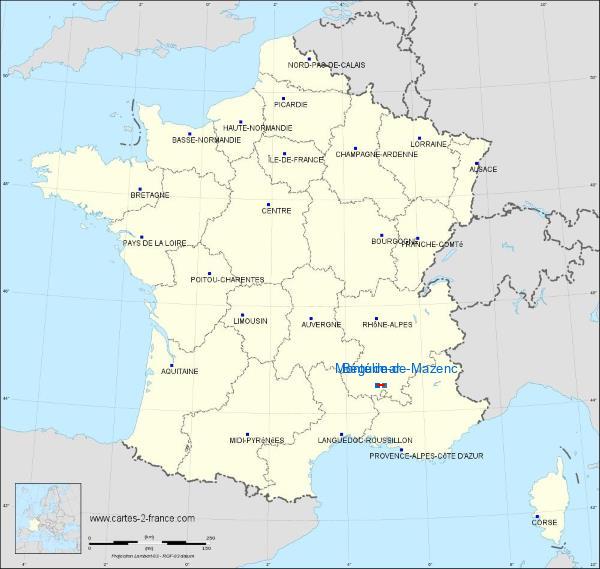 Distance Montélimar La Bégude-de-Mazenc sur la carte de France