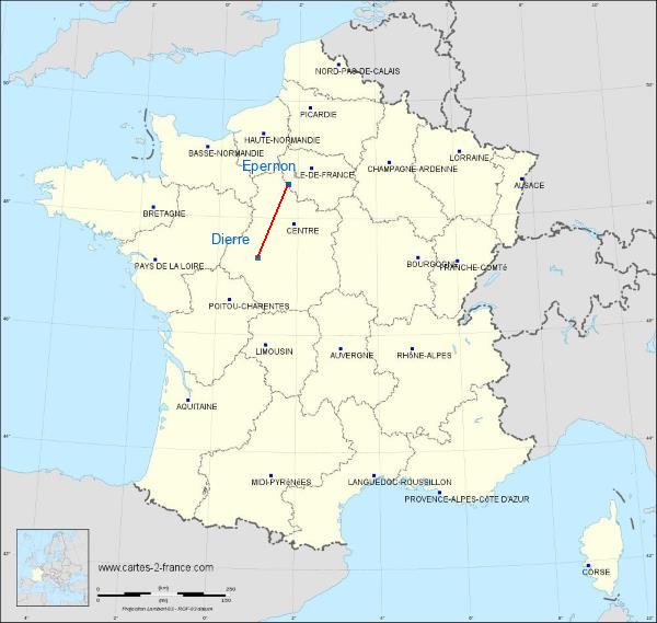 Distance Épernon Amboise-Dierre sur la carte de France