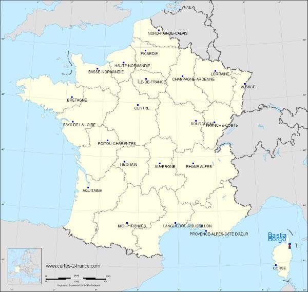 Distance Bastia Borgo sur la carte de France