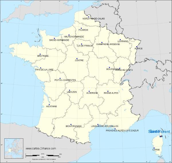Distance Saint-Florent Bastia sur la carte de France