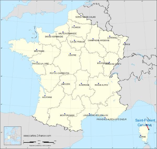 Distance Saint-Florent Cervione sur la carte de France