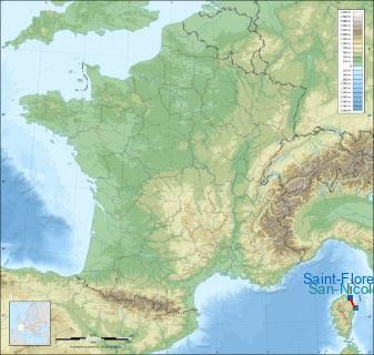 Distance entre de Saint-Florent et San-Nicolao sur la carte de France