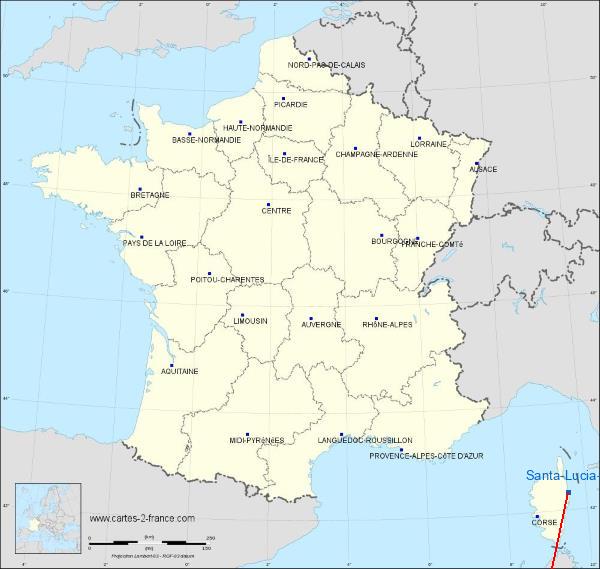 Distance Santa-Lucia-di-Moriani Nice sur la carte de France