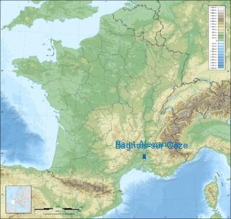 Distance entre de Bagnols-sur-Cèze et Saint-Alexandre sur la carte de France