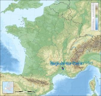 Distance entre de Bagnols-sur-Cèze et Saint-Julien-de-Peyrolas sur la carte de France