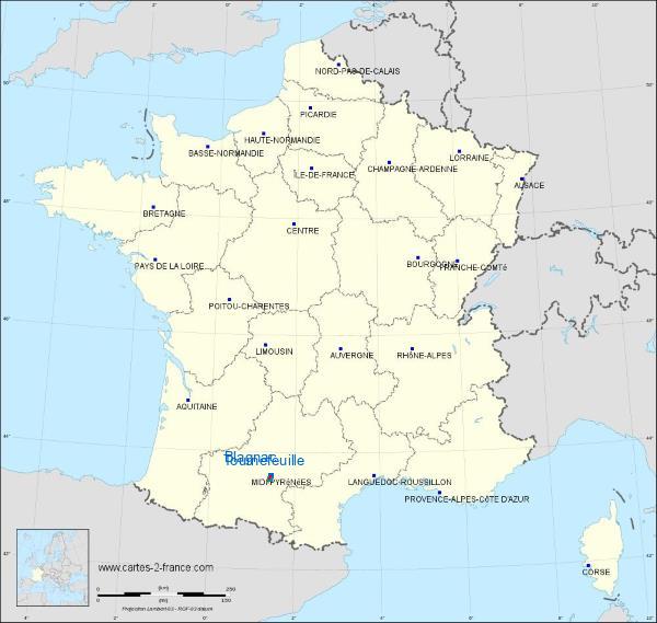 Distance Blagnac Tournefeuille sur la carte de France