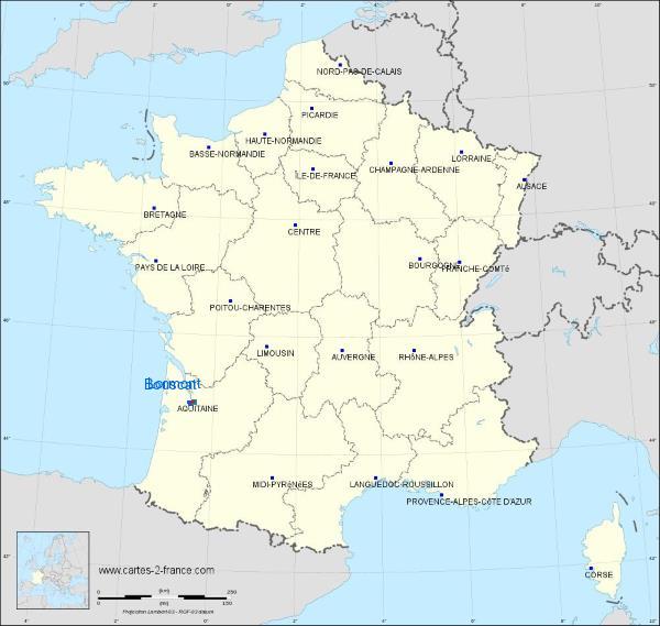 Distance Le Bouscat Lormont sur la carte de France