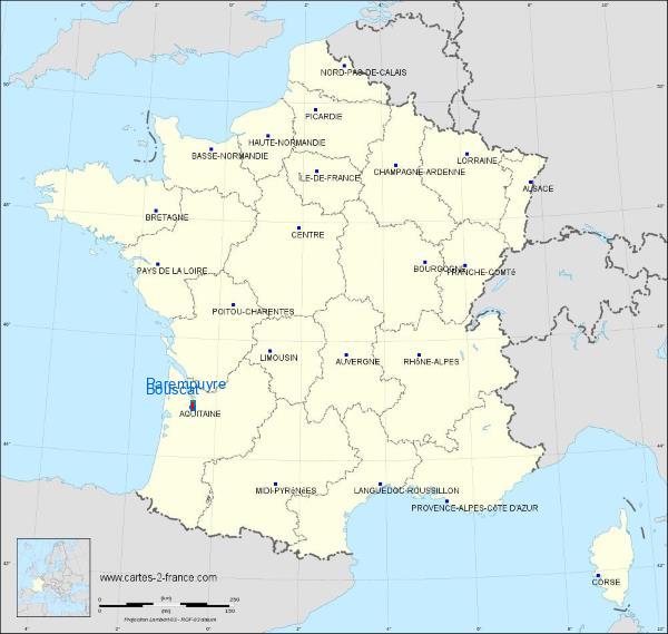 Distance Le Bouscat Parempuyre sur la carte de France