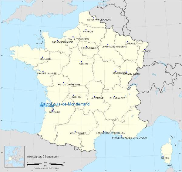 Distance Le Bouscat Saint-Louis-de-Montferrand sur la carte de France