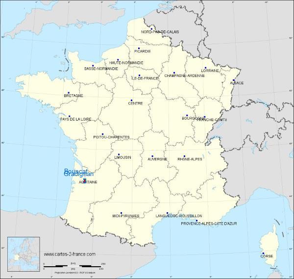 Distance Gradignan Le Bouscat sur la carte de France