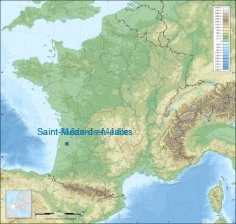 Distance entre de Saint-Médard-en-Jalles et Saint-Aubin-de-Médoc sur la carte de France