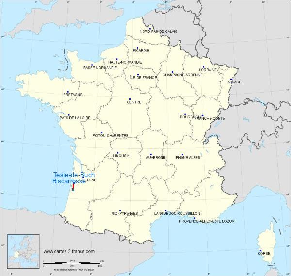 Distance La Teste-de-Buch Biscarrosse sur la carte de France