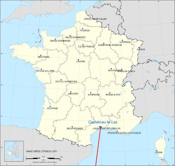 Distance Castelnau-le-Lez Nice sur la carte de France