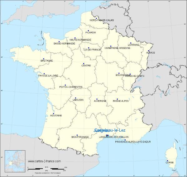 Distance Castelnau-le-Lez Juvignac sur la carte de France