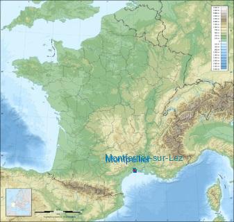 Distance entre de Montpellier et Montferrier-sur-Lez sur la carte de France