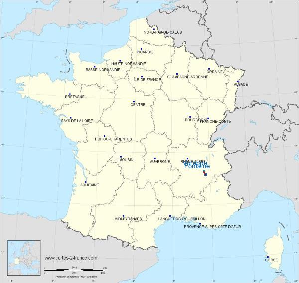 Distance Fontaine Voreppe sur la carte de France