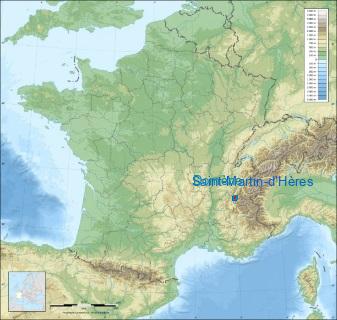 Distance entre de Saint-Martin-d’Hères et Domène sur la carte de France
