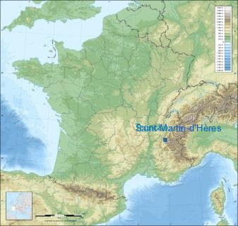 Distance entre de Saint-Martin-d’Hères et La Tronche sur la carte de France