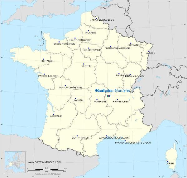 Distance Roanne Pouilly-les-Nonains sur la carte de France