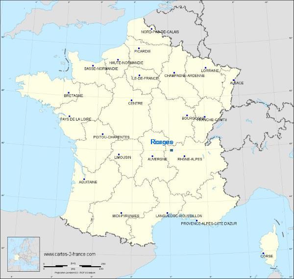 Distance Roanne Riorges sur la carte de France