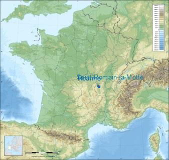 Distance entre de Roanne et Saint-Romain-la-Motte sur la carte de France