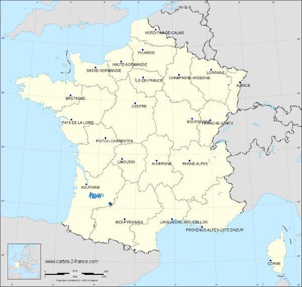 Distance Agen Boé sur la carte de France