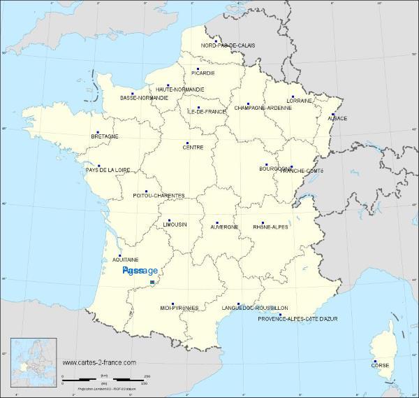 Distance Agen Le Passage sur la carte de France