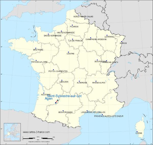 Distance Agen Saint-Sylvestre-sur-Lot sur la carte de France