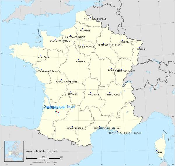 Distance Marmande Gironde-sur-Dropt sur la carte de France